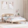 vidaXL Bettrahmen mit Kopfteil Natur 140 x 190 cm Massives Kiefernholz 872068 Bild 1