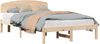 vidaXL Bettrahmen mit Kopfteil Natur 140 x 190 cm Massives Kiefernholz 872068 Bild 2