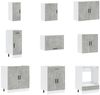 vidaXL 14-tlg. Küchenschrank-Set Porto Betongrau Holzwerkstoff 3314995 Bild 4