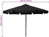Sonnenschirm, Terrassenschirm mit Holzmast 330 cm Schwarz Bild 5