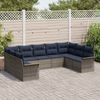 vidaXL Gartensofa-set mit Speicher 9 pcs Hellgrau Poly-Rattan 3354194 Bild 3