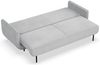 Selsey 'Ovals' 3-Sitzer Schlafsofa mit Samt, Hellgrau Bild 4