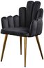 KAWOLA Stuhl FREJA Esszimmerstuhl Velvet schwarz Fuß gold 86 x 55 x 59 cm Bild 3