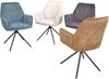 2er Set Armlehnstuhl drehbar Velours Vintage Look – beige, anthrazit, blau, ocker Bild 5