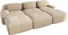 Modulares 3-Sitzer-Sofa mit 3 Hockern aus Cordstoff,montagefreie Lieferung haustierfreundlich ultra-breite Armlehnen 32D hochelastische Polsterung für Wohnzimmer und Heimkino,Cordstoff,Beige, Bild 5