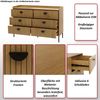 Kommode HWC-O39, Highboard Schrank, 6 Schubladen Melamin MDF 80x120x44cm ~ Holzoptik schwarz Bild 2