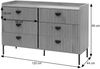 Kommode HWC-O39, Highboard Schrank, 6 Schubladen Melamin MDF 80x120x44cm ~ Holzoptik schwarz Bild 3