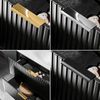 Waschtischunterschrank 60cm ADELAIDE-56-BLACK, matt schwarz mit gerillter Front, B/H/T ca. 60,6/59,2/46,5 cm Bild 2