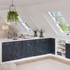 Küchenschrank für Dachschrägen R-Line Schwarz Beton 60 cm ohne Schräge mit 3 Schubladen Vicco Bild 5