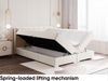 MEBLINI Boxspringbett JOHN 180x200 cm mit Bettkasten - H3B/Creme Samt Polsterbett - Doppelbett mit Topper & Bonellfederkern-Matratze Bild 4