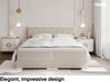 MEBLINI Boxspringbett JOHN 180x200 cm mit Bettkasten - H3B/Creme Samt Polsterbett - Doppelbett mit Topper & Bonellfederkern-Matratze Bild 3