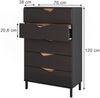 Kommode Marelle Anthrazit/Artisan 76 x 120 cm mit 5 Schubladen Vicco Bild 2