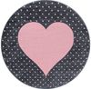 Teppium Teppich Herz-Design, Rund, Höhe: 10 mm, Teppich Kinderzimmer Herz Design Kinder Teppich Rosa Babyzimmer Bild 2