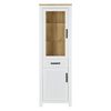 Vitrine Highboard Landhausstil Weiß Schrank mit Schublade Wohnzimmerschrank Holz Eiche Bild 5