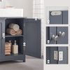 VASAGLE Waschbeckenunterschrank mit 2 Türen und verstellbarer Ablage, 60 x 30 x 60 cm, Grau Bild 4