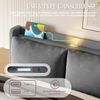 LVHOM Polsterbett 140x200cm mit LED&USB, Doppelbett mit Stauraum, Stauraumbett mit abnehmbaren Kissen, Bettgestell Massiv, Samtstoff, Grau Bild 5