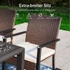 PHI VILLA Garten-Essgruppe, (94cm Quadratischer Gartentisch mit 4 Gartenstühle, Metall Balkonmöbel Terrassenmöbel für 4 Personen), 5-teiliges Gartenmöbel Set Bild 2