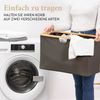 HENNEZ Badezimmerregal 2 Fächer | Bambusregal mit Ablage und 2 Körben | Badregal mit Schubladenboxen | Standregal – ideal als Kommode & Wäschesammler | Wäschesortierer mit Stoff Schubladen | Holzregal Bild 5