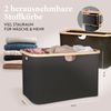HENNEZ Badezimmerregal 2 Fächer | Bambusregal mit Ablage und 2 Körben | Badregal mit Schubladenboxen | Standregal – ideal als Kommode & Wäschesammler | Wäschesortierer mit Stoff Schubladen | Holzregal Bild 4