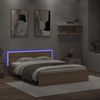 vidaXL Bettgestell mit Kopfteil und LED-Beleuchtung Sonoma-Eiche 3207597 Bild 4