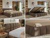 Doppelbett mit Gasdruckfeder, Polsterbett NIRA CLASSIC Holzlattenrost Bett mit Stauraum, gepolstertes Kopfteil Bettkasten - 180 x 200 cm - Braun Velvet Bild 2