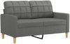 vidaXL 2-tlg. Sofagarnitur mit Kissen Dunkelgrau Stoff 3201291 Bild 3