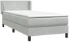 vidaXL Boxspringbett mit Matratze Hellgrau 80x220 cm Samt 3317967 Bild 4