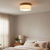 Deckenlampe, Stoff, Holz, braun, 40 cm Bild 3