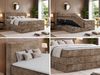 Boxspringbett TILION KING, Doppelbett 160 x 200 cm mit Stauraum & 7-Zonen Multipocket Matratze, inkl. Topper T25 - H4, Cord-Stoff Braun Bild 2