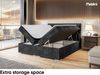 MEBLINI Boxspringbett DALIA 120x220 cm mit Bettkasten - H4/Schwarz Samt Polsterbett - Doppelbett mit Topper & Taschenfederkern-Matratze Bild 5