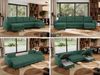 U-förmige Ecksofa, XXL Universalecke mit losen Kissen zum Wohnzimmer, Bettkästen und Schlaffunktion, schwarze Metallbeine - AXEL U - Grün Stoff Bild 2