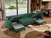 U-förmige Ecksofa, XXL Universalecke mit losen Kissen zum Wohnzimmer, Bettkästen und Schlaffunktion, schwarze Metallbeine - AXEL U - Grün Stoff Bild 5