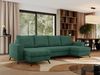 U-förmige Ecksofa, XXL Universalecke mit losen Kissen zum Wohnzimmer, Bettkästen und Schlaffunktion, schwarze Metallbeine - AXEL U - Grün Stoff Bild 3