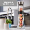 Sile Karaffe 1,6 Liter Borosilikatglas Fruchtspieß mit Stopper Transparent Bild 3