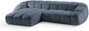 Micadoni Ecksofa Diana 4-Sitzer Links Strukturierter Samtstoff Jeansblau Bild 2
