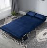 Schlafsofa 111 x 80 x 78 cm in Blau mit verstellbarer Rückenlehne und abnehmbarem Kissenbezug Bild 3
