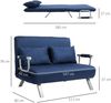 Schlafsofa 111 x 80 x 78 cm in Blau mit verstellbarer Rückenlehne und abnehmbarem Kissenbezug Bild 2