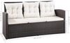 5 TLG. Garten Lounge Set mit Auflagen für 8 Personen - Poly Rattan Braun Bild 5