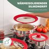 Universal-Glasdeckel mit Silikonrand, 30/32/34 cm, rot groß Bild 5