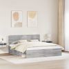 vidaXL Bettrahmen Graues Sonoma 200 x 200 cm Massives Kiefernholz 3412038 Bild 3