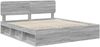 vidaXL Bettrahmen Graues Sonoma 200 x 200 cm Massives Kiefernholz 3412038 Bild 4