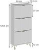 Schuhschrank Helge Weiß 60 x 128.5 cm 3 Fächer Vicco Bild 2