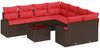 vidaXL Sofa Set 9 pcs Braun und Rot Polyester 3345984 Bild 2