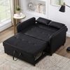 Merax Multifunktionales Sofabett, Zweisitzer-Ausziehbares Sofabett, 3-stufig verstellbare Rückenlehne, wasserabweisendes PU-Material, Schwarz Bild 3