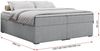Boxspringbett - Doppelbett mit Multipocket-Matratze - BESS -120x200 - Hellgrau Stoff - H3 Bild 5