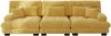 Ecksofa 3-Sitzer modular 81cm×313cm×77cm in Gelb – Chenille-Sofa mit tiefem Sitz und weichen Rundarmlehnen Bild 3