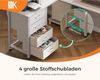ODK Eckschreibtisch L-Form Weiß mit Schubladen und Steckdosen 155x110 cm Bild 5