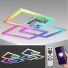 B.K.Licht Deckenleuchte smarte WiFi RGB Deckenlampe 69x69cm dimmbar 3-flammig Timer - BKL1320, Dimmfunktion, LED fest integriert, RGB Farbwechsler, CCT Farbtemperatursteuerung warmweiß / neutralweiß / kaltweiß, LED 48W 4800lm Nachtlicht Sprachsteuerung... Bild 5