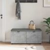 vidaXL Flurbank mit Kissen mit Regal Betongrau 100 x 38 x 46 cm 891491 Bild 4