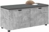 vidaXL Flurbank mit Kissen mit Regal Betongrau 100 x 38 x 46 cm 891491 Bild 3